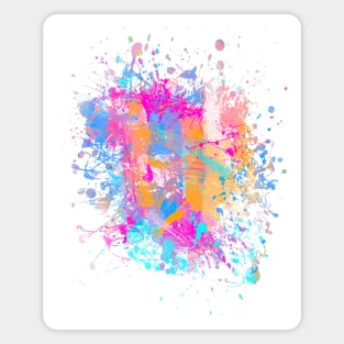 Abstract Vibrant Multicolor Brush Strokes and Splatters 5 Magnet